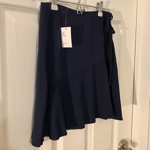 SMALL UO BLUE MINI WRAP SKIRT - Picture 12 of 12